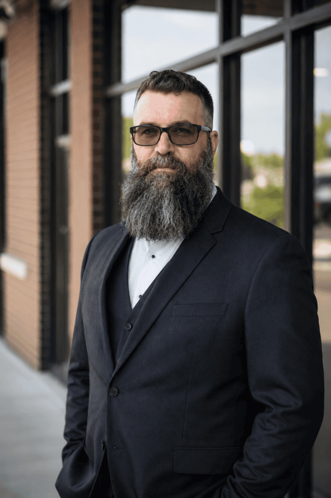 Casual business portrait in urban setting