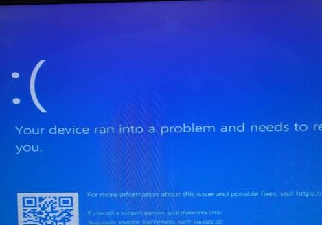 Sad blue screen image